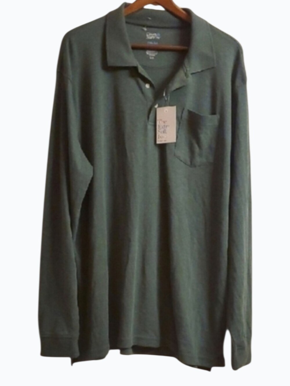 Croft & Barrow Shirt Mens Size XXL Forest Green Long Sleeve Polo Office Casual